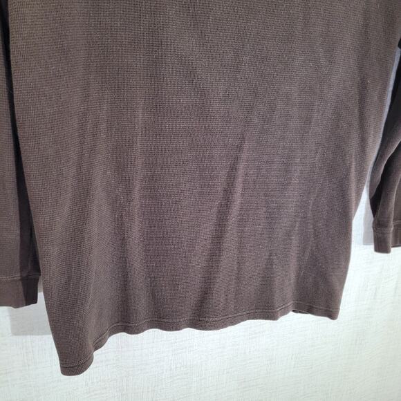 Harley Davidson Thermal Henley Shirt Mens XL Brown Elbow Patch Motorcycle Waffle - Picture 7 of 10